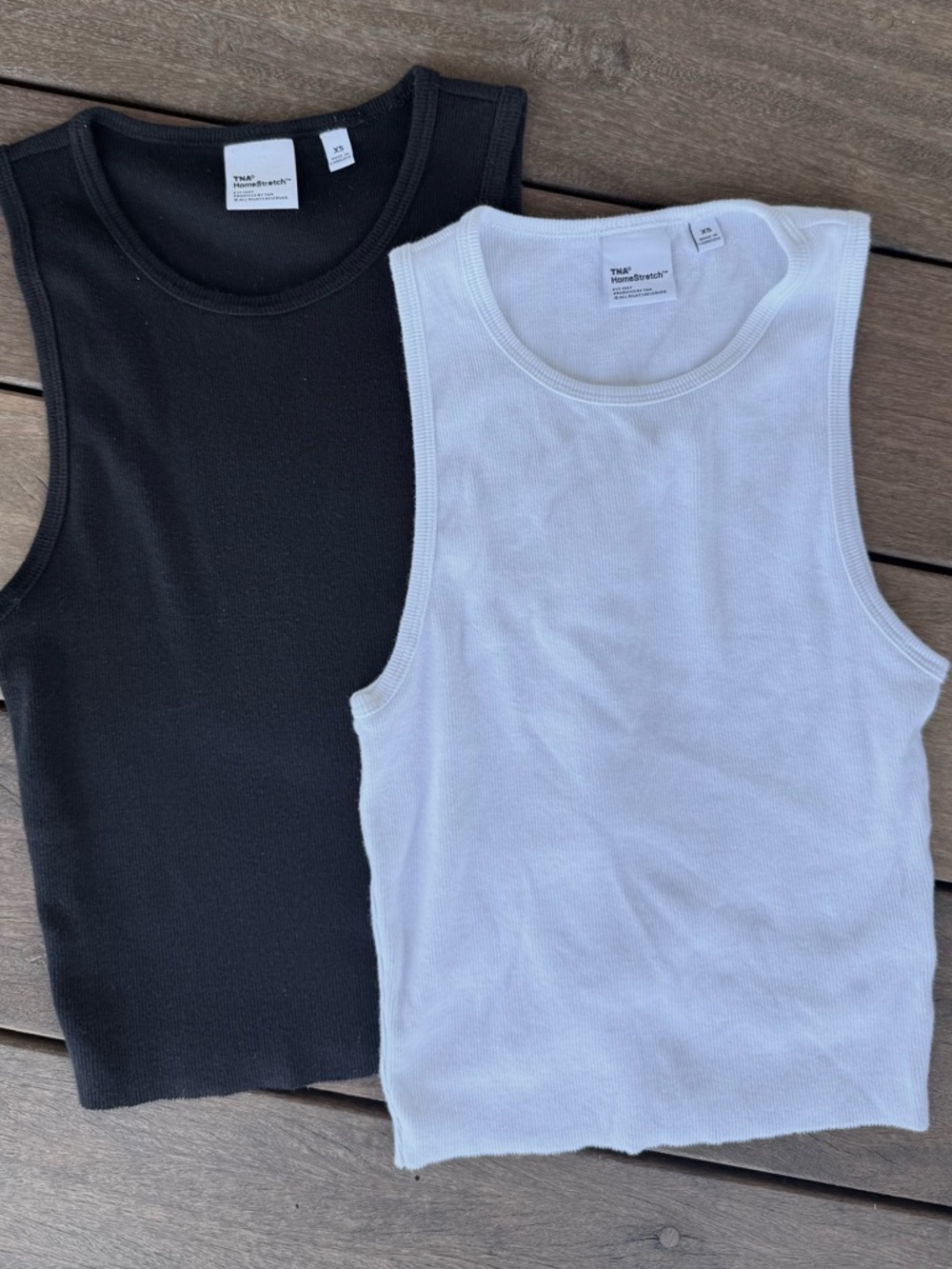 TNA bundle Homestretch cropped Ribbed Tank Tops - Black & White